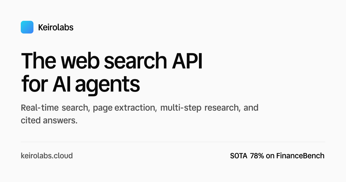 KeiroLabs – Web research infrastructure for AI agents